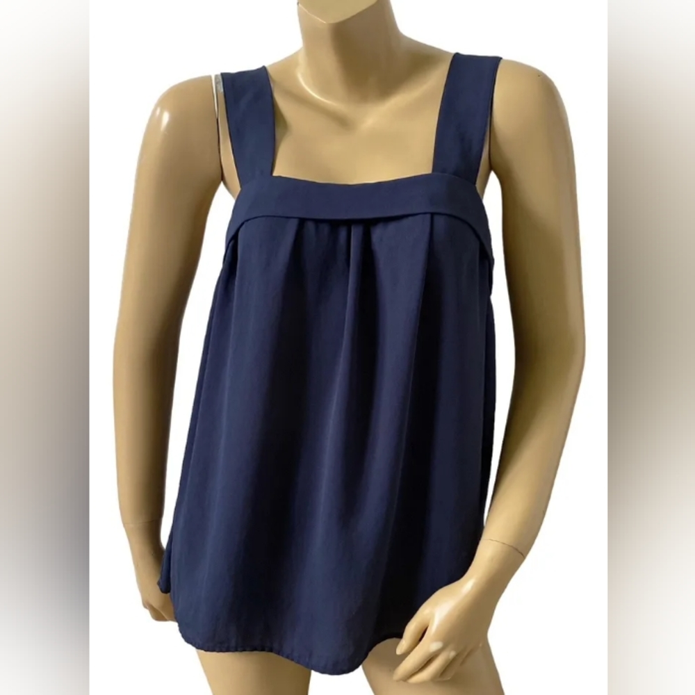 H&M Navy Blue Square Neck Cami Tank Top - Size 12